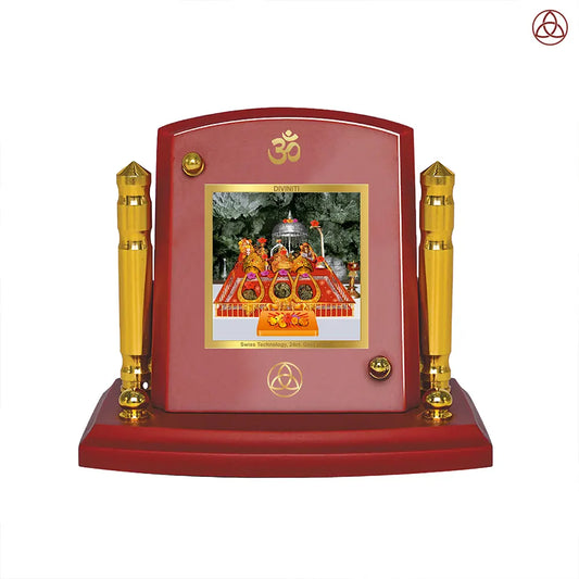 Durga Vaishno Devi Mata Ka Darbar | Divine Car Dashboard Frame in 24K Gold Plated Foil