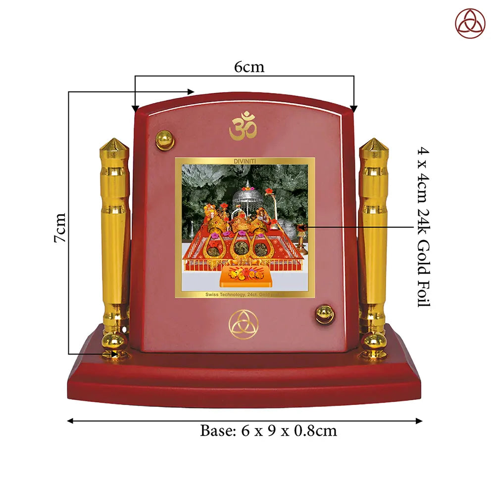 Durga Vaishno Devi Mata Ka Darbar | Divine Car Dashboard Frame in 24K Gold Plated Foil
