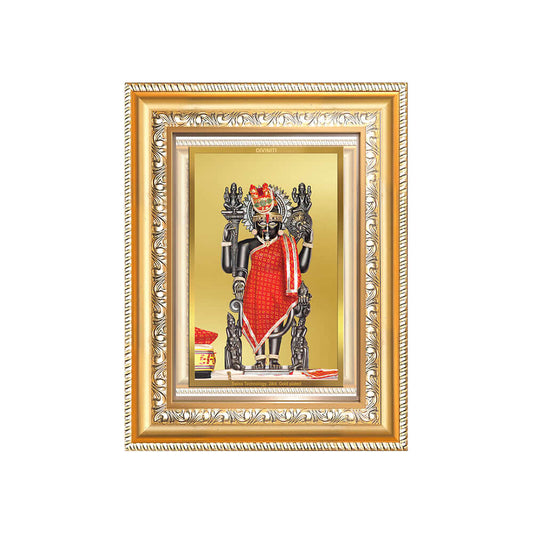 Dwarkadhish | Lord Krishna of Dwarka Wall and Tabletop Photo Frame in 24K Gold Plated Foil