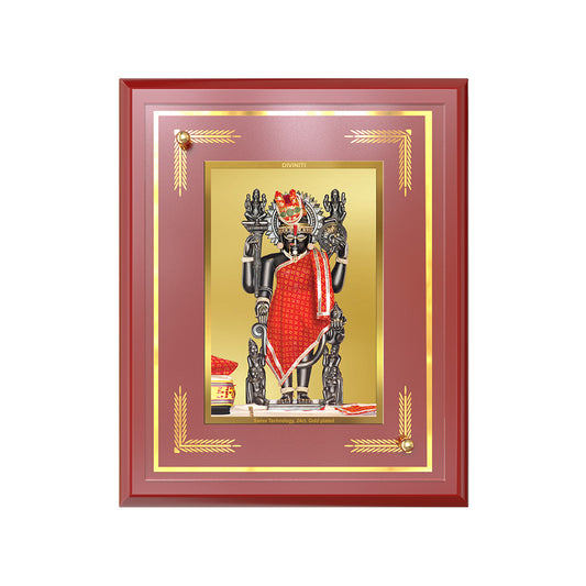 Dwarkadhish | Lord Krishna of Dwarka Wall and Tabletop Photo Frame in 24K Gold Plated Foil