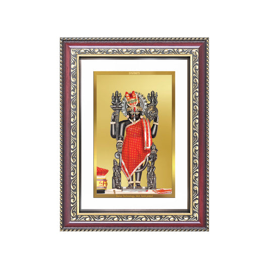 Dwarkadhish | Lord Krishna of Dwarka Wall and Tabletop Photo Frame in 24K Gold Plated Foil