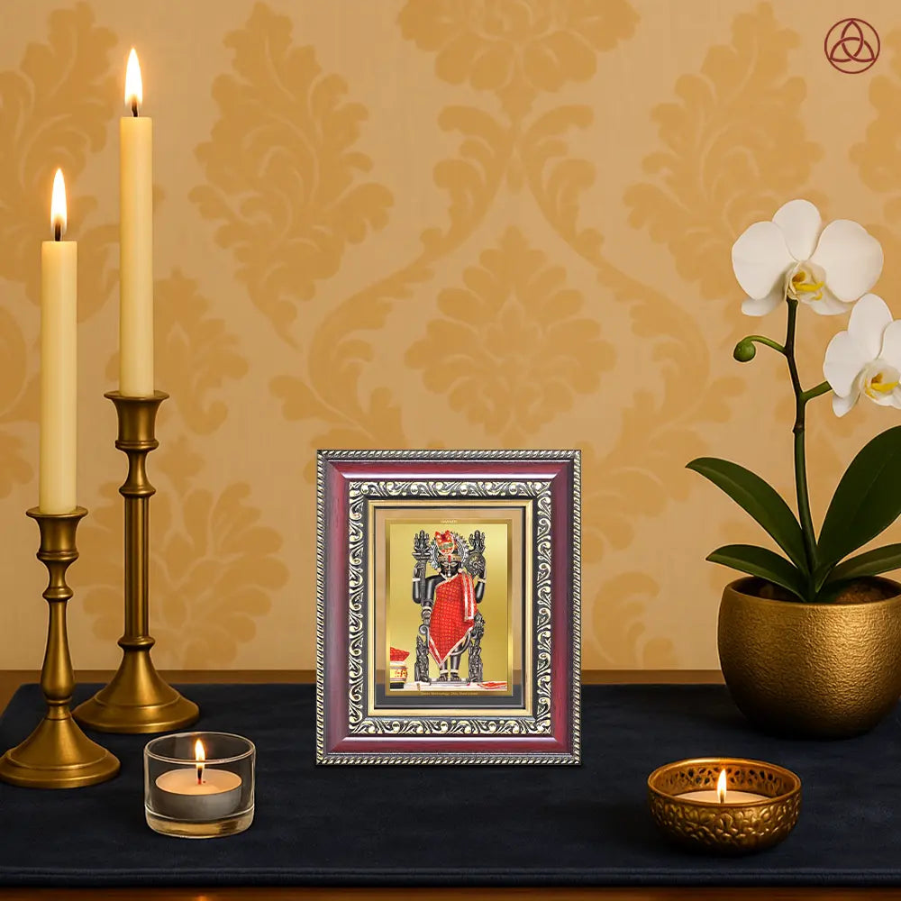 Dwarkadhish | Lord Krishna of Dwarka Tabletop Frame in 24K Gold Plated Foil
