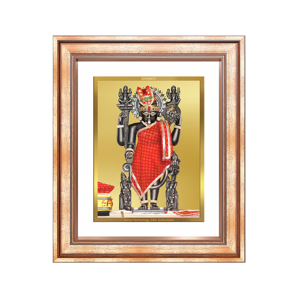 Dwarkadhish | Lord Krishna of Dwarka Wall & Tabletop Frame in 24K Gold Plated Foil