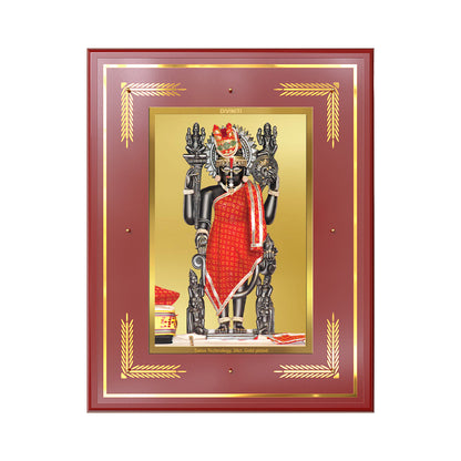 Dwarkadhish | Lord Krishna of Dwarka Wall Photo Frame in 24K Gold Plated Foil