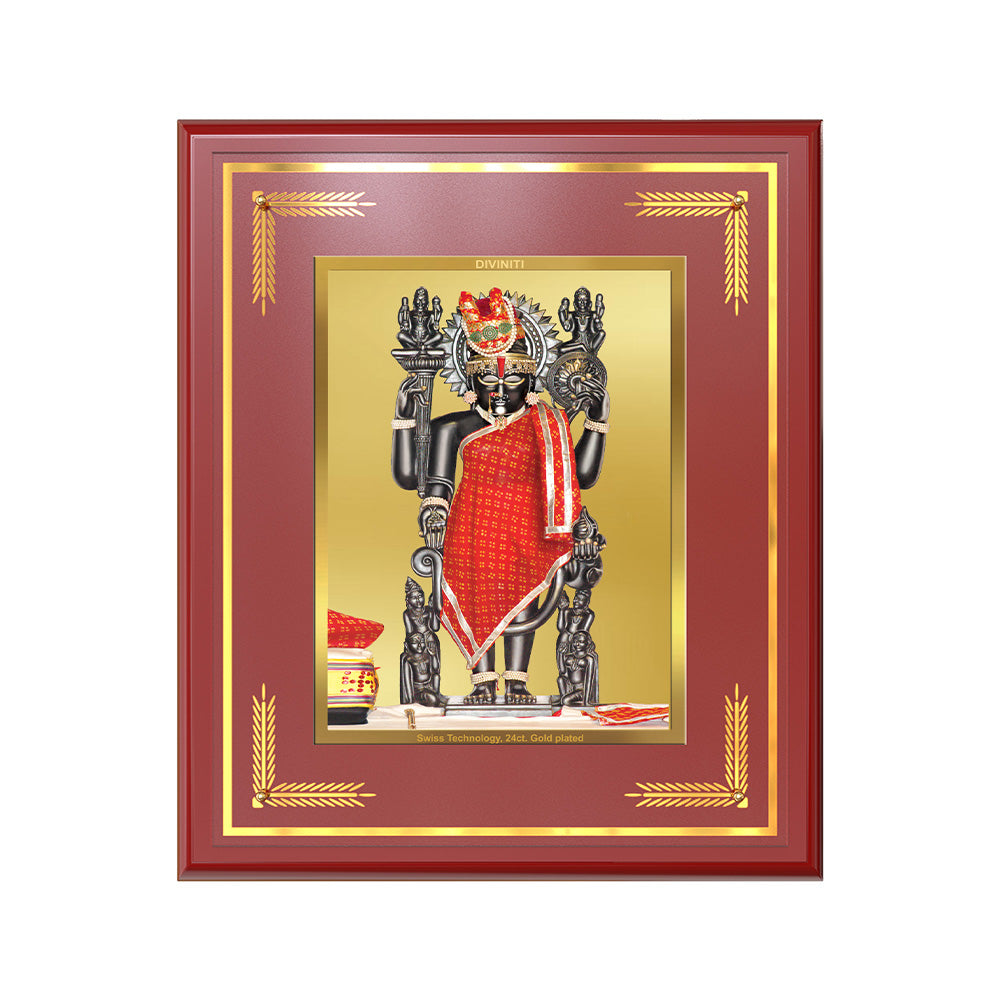 Dwarkadhish | Lord Krishna of Dwarka Wall & Tabletop Frame in 24K Gold Plated Foil