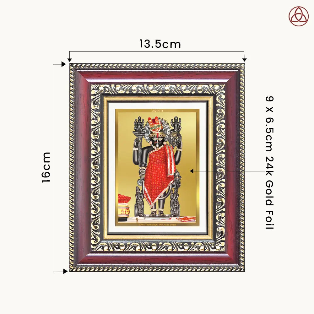 Dwarkadhish | Lord Krishna of Dwarka Tabletop Frame in 24K Gold Plated Foil