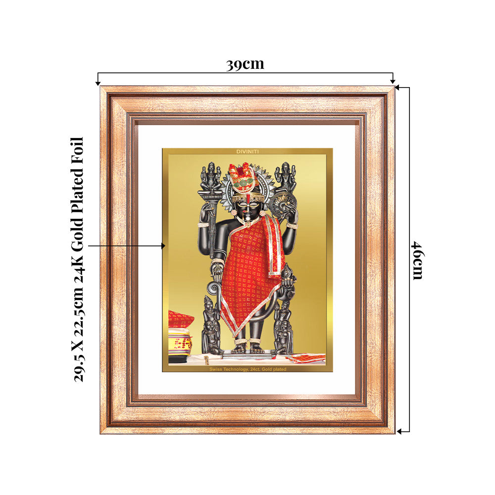 Dwarkadhish | Lord Krishna of Dwarka Wall & Tabletop Frame in 24K Gold Plated Foil