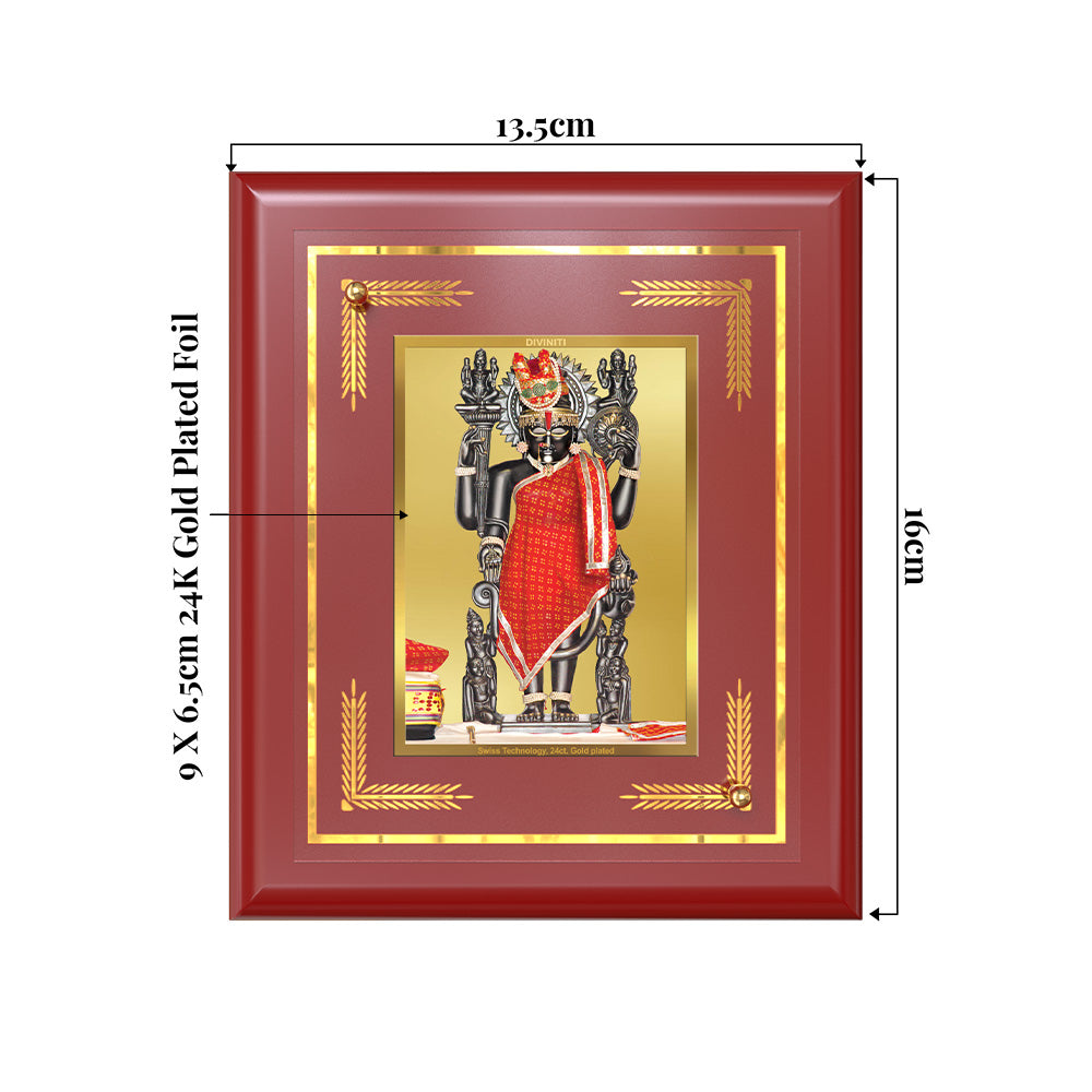 Dwarkadhish | Lord Krishna of Dwarka Wall & Tabletop Frame in 24K Gold Plated Foil