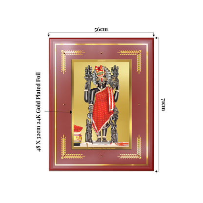 Dwarkadhish | Lord Krishna of Dwarka Wall Photo Frame in 24K Gold Plated Foil