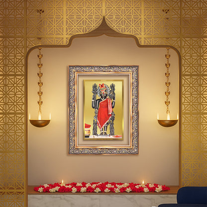 Dwarkadhish | Lord Krishna of Dwarka Wall Photo Frame in 24K Gold Plated Foil