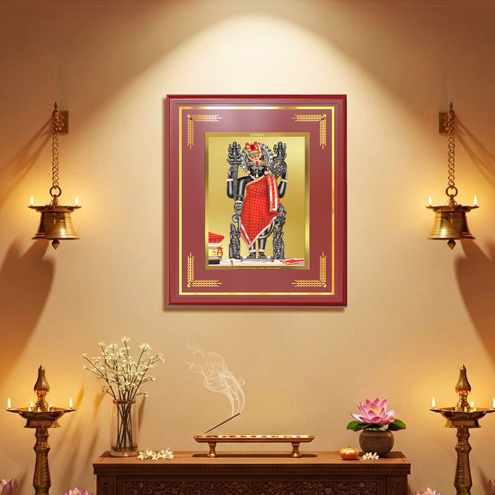 Dwarkadhish | Lord Krishna of Dwarka Wall & Tabletop Frame in 24K Gold Plated Foil