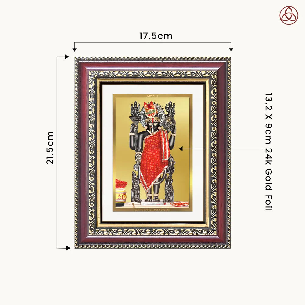 Dwarkadhish | Lord Krishna of Dwarka Wall & Tabletop Photo Frame in 24K Gold Plated Foil