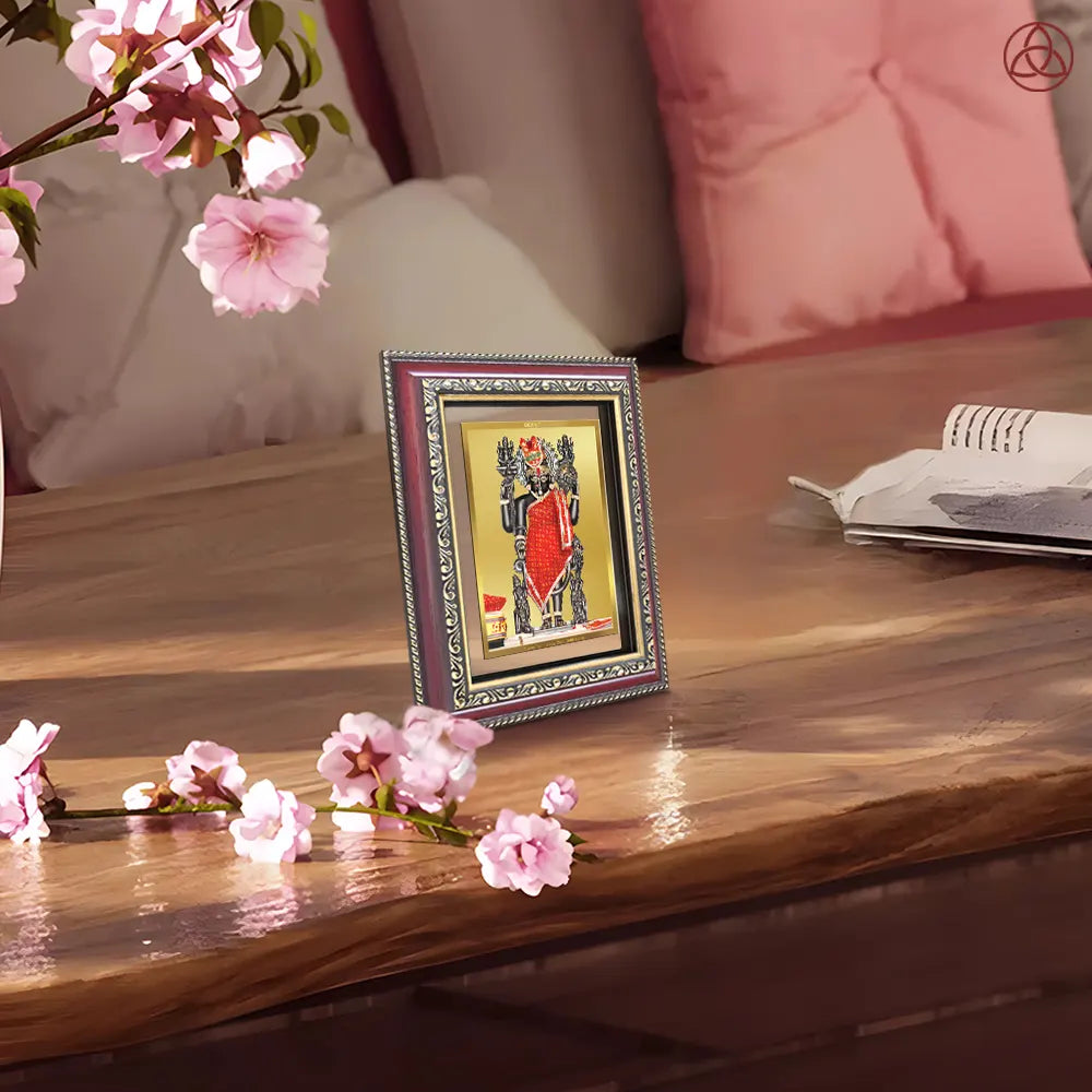 Dwarkadhish | Lord Krishna of Dwarka Wall & Tabletop Photo Frame in 24K Gold Plated Foil