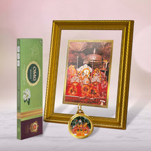 Load image into Gallery viewer, DIVINITI MATA Ka Darbar DG Size 2.5 Photo Frame, 24K Double Sided Gold Plated Pendant 18 MM and OMG Mogra Incense Sticks for Navratri Festival Puja &amp; Auspicious Occasion (Combo Pack)

