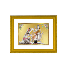 Load image into Gallery viewer, DIVINITI Shiva Parvati Gold Plated Wall Photo Frame| DG Frame 101 Size 2 Wall Photo Frame and 24K Gold Plated Foil| Religious Photo Frame Idol For Prayer, Gifts Items (20.8CMX16.7CM)
