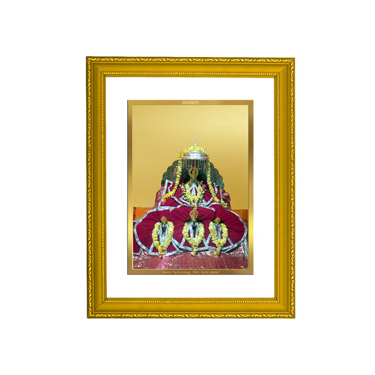 DIVINITI 24K Gold Plated Foil Ram Lalla Photo Frame Idol for Home Decor, Wall Hanging, Puja Room, Gift|DG101 Size 2 (22.6x18.4 CM)