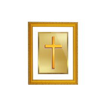 Load image into Gallery viewer, DIVINITI Holy Cross Gold Plated Wall Photo Frame | DG Frame 101 Size 2 Wall Photo Frame and 24K Gold Plated Foil| Religious Photo Frame Idol For Prayer, Gifts Items (20.8CMX16.7CM)
