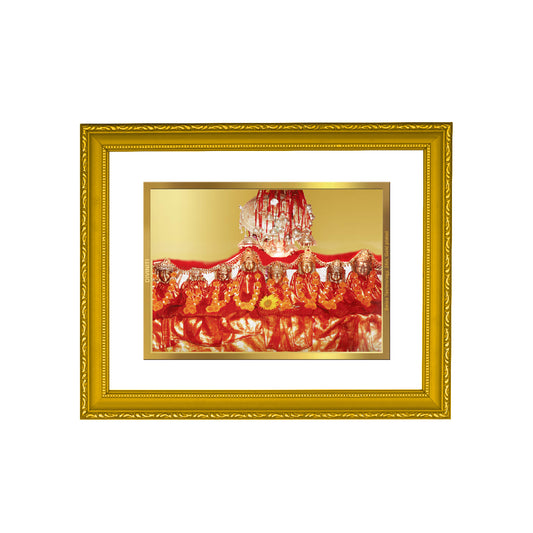 DIVINITI 24K Gold Plated Foil Shoolni Mata Classic Photo Frame Idol for Workshop, Home Decor, Puja Room, Luxury Gift|DG101 Size 2 (22.6x18.4 CM)