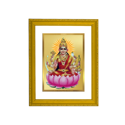DIVINITI 24K Gold Plated Veer Laxmi Traditional Photo Frame Idol for Home Wall Decor, Workshop, Table Top, Premium Gift|DG101 Size 2 (22.6x18.4 CM)