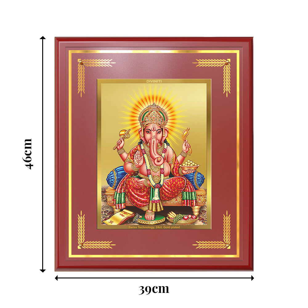 Ganesha | Lord Ganpati Wall Mount Photo Frame in 24K Gold Plated Foil