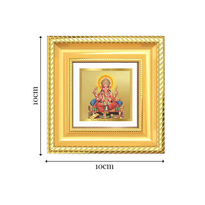 Diviniti Lord Ganesha Tabletop Photo Frame in 24K Gold Plated Foil | Wisdom, Success & Auspicious Beginnings | DG015S1A (10x10 CM)