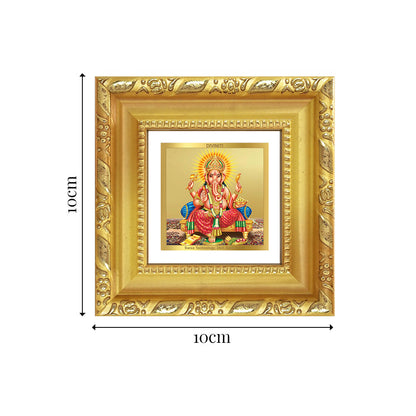 Diviniti Lord Ganesha Tabletop Photo Frame in 24K Gold Plated Foil | Wisdom, Prosperity & Auspicious Beginnings | DG103S1A (10x10 CM)