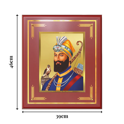 Guru Gobind Singh Ji | Divine Wall Mount Photo Frame in 24K Gold Plated Foil
