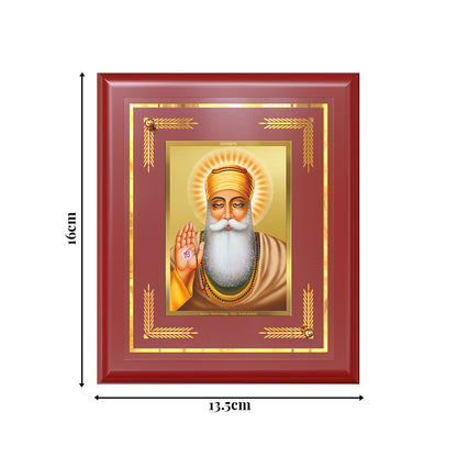Guru Nanak Dev Ji Founder of Sikhism For Wall & Tabletop Frame in 24K Gold Plated Foil
