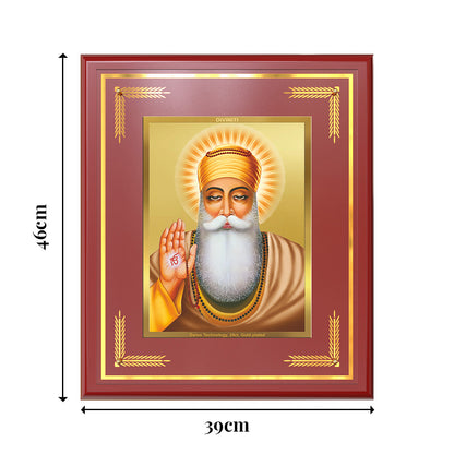Guru Nanak Dev Ji | Divine Wall Mount Photo Frame in 24K Gold Plated Foil