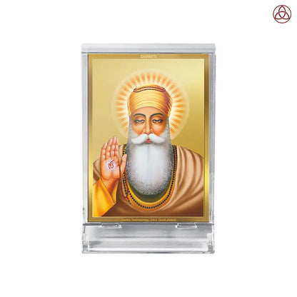 Guru Nanak Dev Ji Divine Waheguru For Sacred Sikh Religious Car Dashboard Frame in 24K Gold Plated Foil