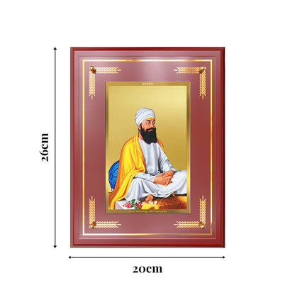 Guru Tegh Bahadar Sahib Ji | Divine Wall and Tabletop Photo Frame in 24K Gold Plated Foil