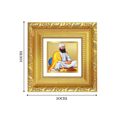Diviniti Guru Tegh Bahadur Sahib Ji Tabletop Photo Frame in 24K Gold Plated Foil | Sacrifice, Courage & Divine Protection | DG103S1A (10x10 CM)