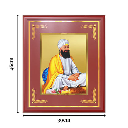 Guru Tegh Bahadur Sahib Ji | Divine Wall Mount Photo Frame in 24K Gold Plated Foil