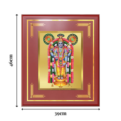 Guruvayurappan | Lord Krishna of Guruvayur Wall Mount Photo Frame in 24K Gold Plated Foil