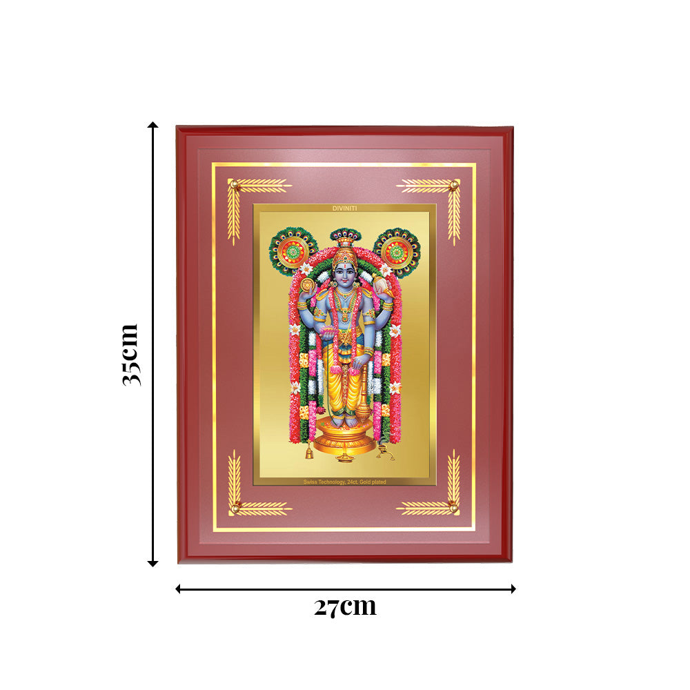 Diviniti Guruvayurappan Wall Photo Frame in 24K Gold Plated Foil – Divine Grace, Healing & Spiritual Protection