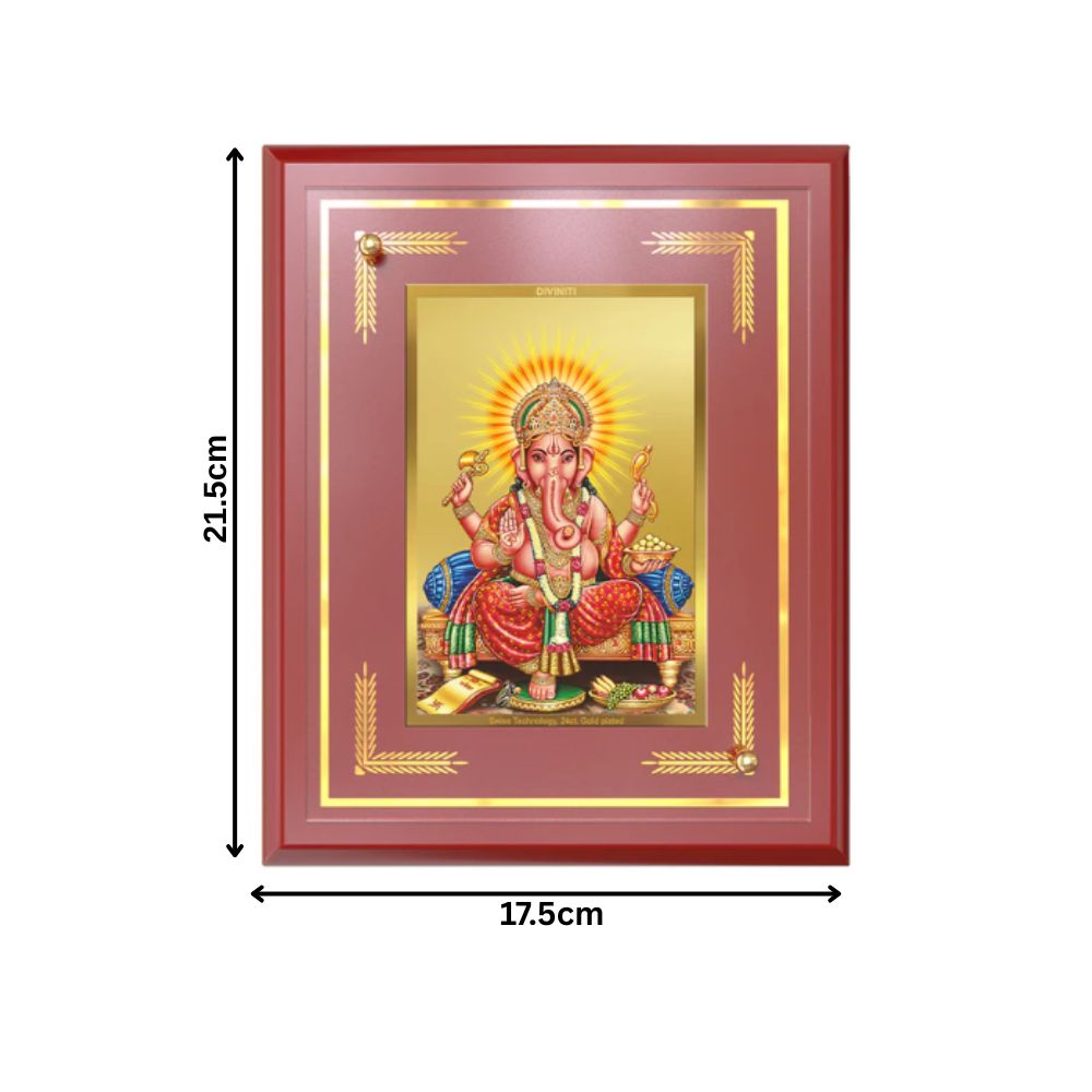 Ganesha | Lord Ganpati Wall and Tabletop Photo Frame in 24K Gold Plated Foil