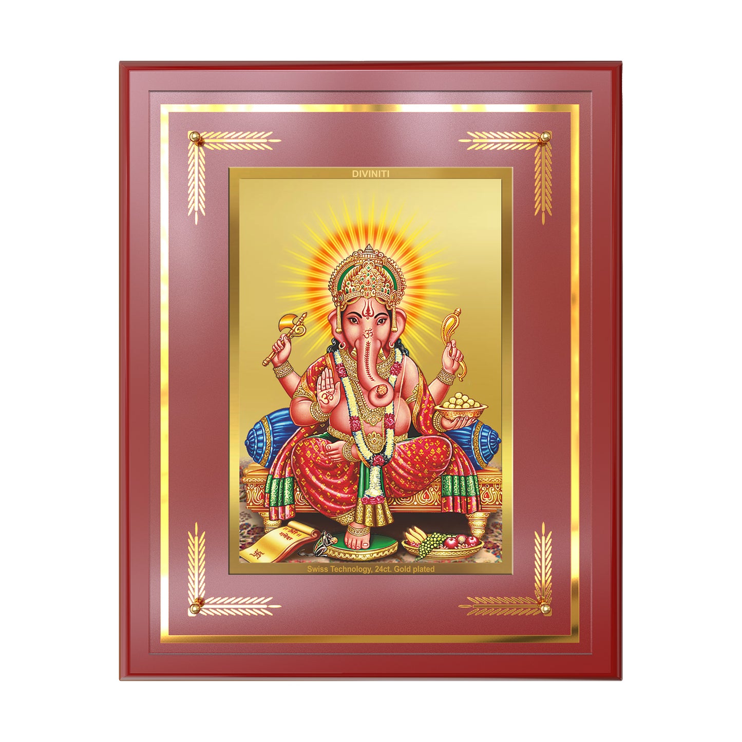 Ganesha | Lord Ganpati Wall Mount Photo Frame in 24K Gold Plated Foil