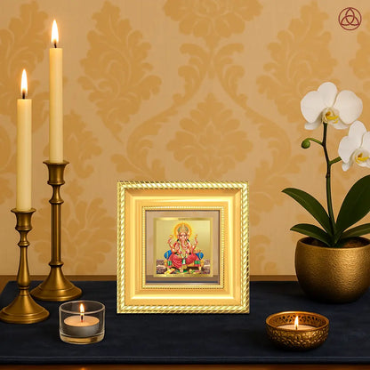 Ganesha | Lord Ganpati Tabletop Frame in 24K Gold Plated Foil