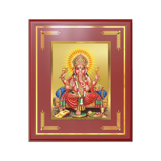 Ganesha | Lord Ganpati Wall Mount Photo Frame in 24K Gold Plated Foil