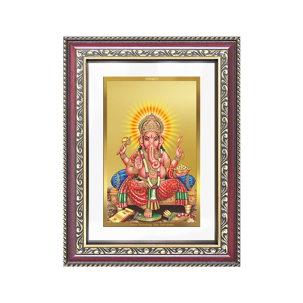 Ganesha | Lord Ganpati Wall and Tabletop Photo Frame in 24K Gold Plated Foil