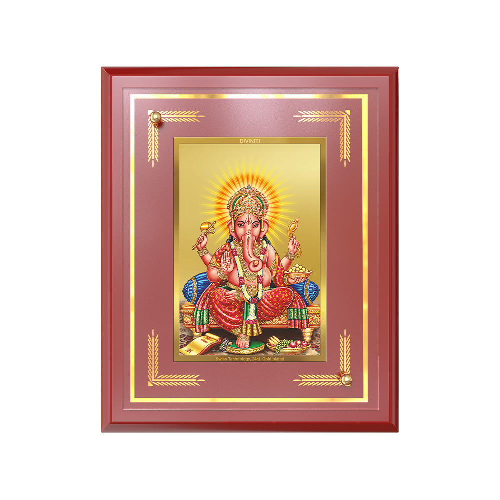 Ganesha | Lord Ganpati Wall and Tabletop Photo Frame in 24K Gold Plated Foil