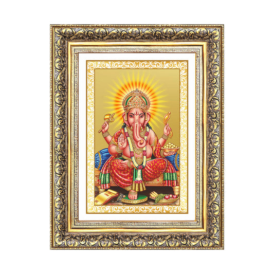 Ganesha | Lord Ganpati Wall Mount Photo Frame in 24K Gold Plated Foil