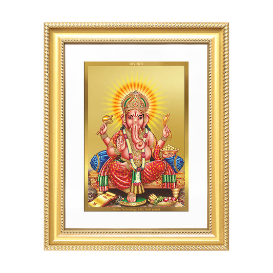 Ganesha | Lord Ganpati Wall Mount Photo Frame in 24K Gold Plated Foil
