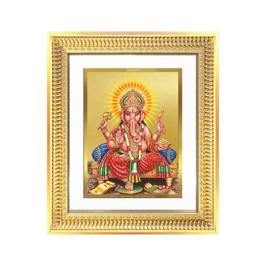 Ganesha | Lord Ganpati Wall Mount Photo Frame in 24K Gold Plated Foil