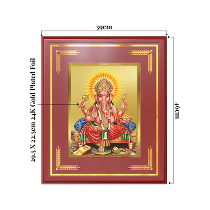 Ganesha | Lord Ganpati Wall Mount Photo Frame in 24K Gold Plated Foil