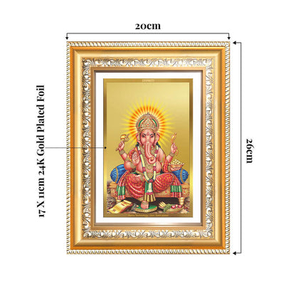 Ganesha | Lord Ganpati Wall and Tabletop Photo Frame in 24K Gold Plated Foil