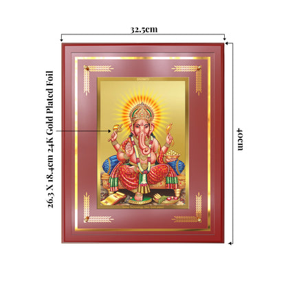 Ganesha | Lord Ganpati Wall Mount Photo Frame in 24K Gold Plated Foil