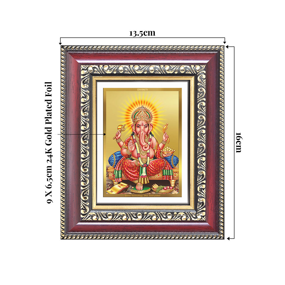 Ganesha | Lord Ganpati Wall & Tabletop Frame in 24K Gold Plated Foil