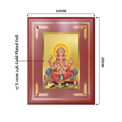Ganesha | Lord Ganpati Wall and Tabletop Photo Frame in 24K Gold Plated Foil