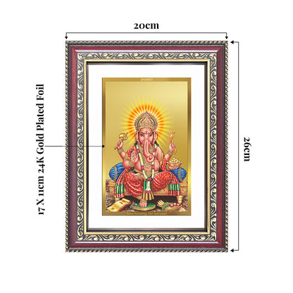 Ganesha | Lord Ganpati Wall and Tabletop Photo Frame in 24K Gold Plated Foil
